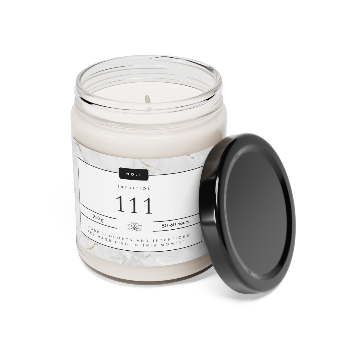 111, Angel Number Candle, White Marble Gift, 111 Candle, 111 Lucky Number, Repeating Numbers Candle, Spiritual Candle, Intention Candle