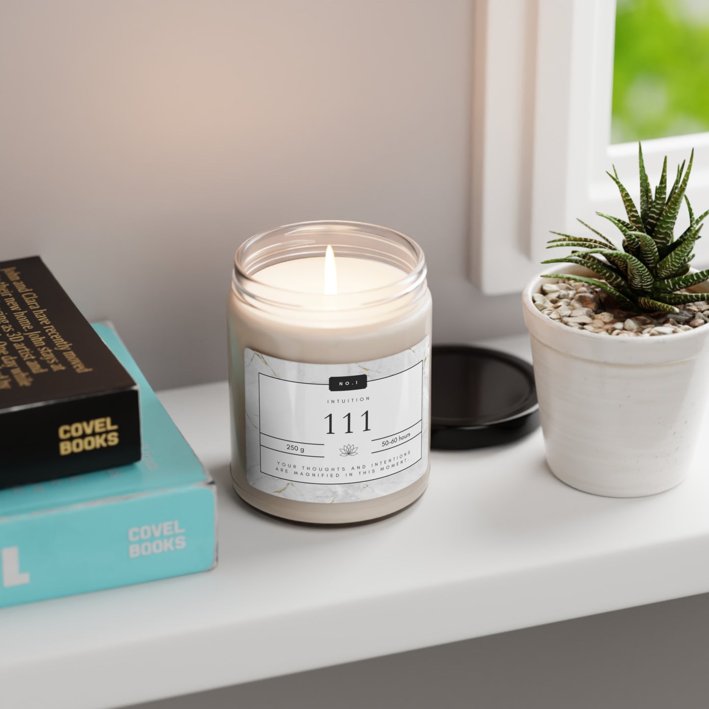 111, Angel Number Candle, White Marble Gift, 111 Candle, 111 Lucky Number, Repeating Numbers Candle, Spiritual Candle, Intention Candle