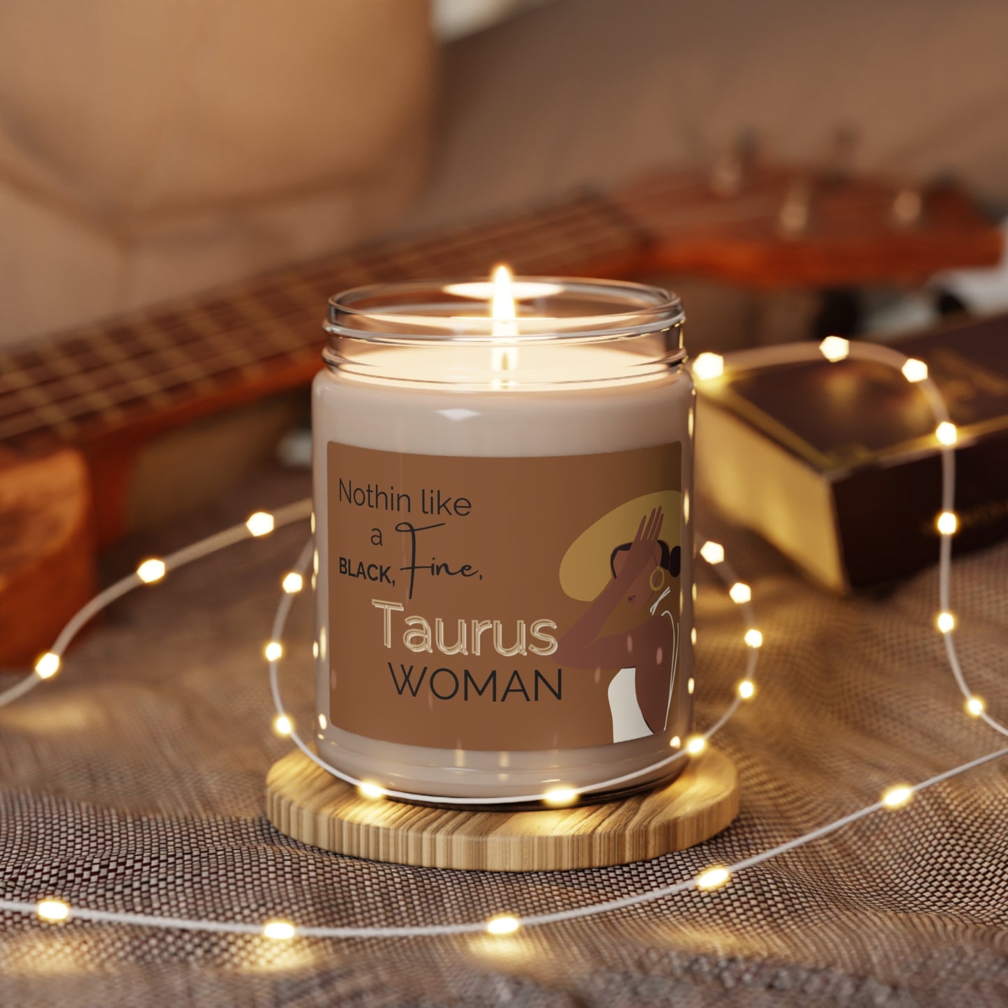 Fine Black Woman Candle, African American Taurus Candle, Astrology, Zodiac Candle, Taurus Zodiac Gift, Taurus Gifts, Gift for Black Woman
