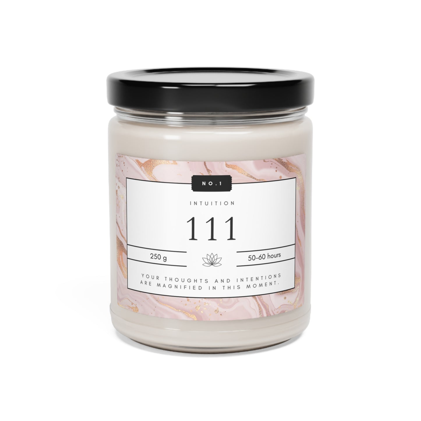 111, Angel Number Candle, Pink Marble Gift, 111 Candle, 111 Lucky Number, Repeating Numbers Candle, Spiritual Candle, Intention Candle