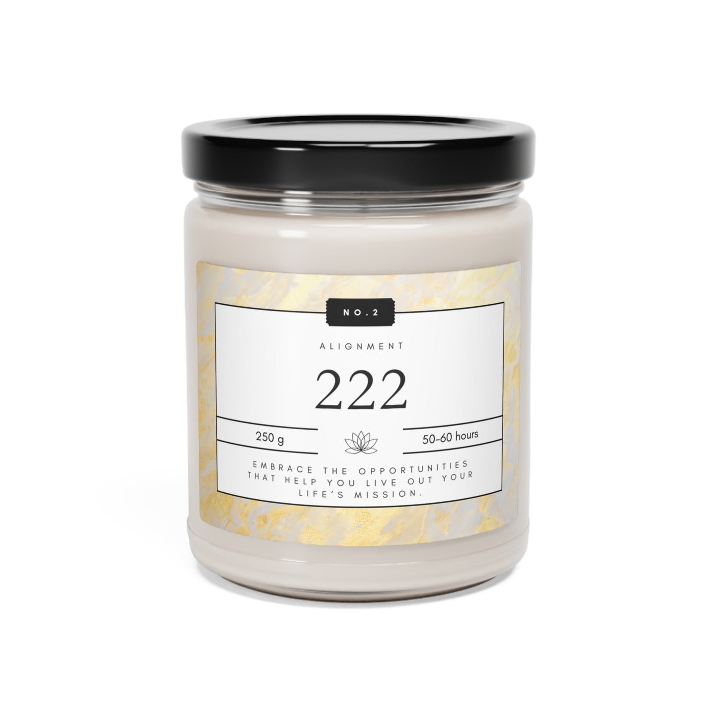 222, Angel Number Candle, Gold Marble Gift, 222 Candle, 222 Lucky Number, Repeating Numbers Candle, Spiritual Candle, Intention Candle