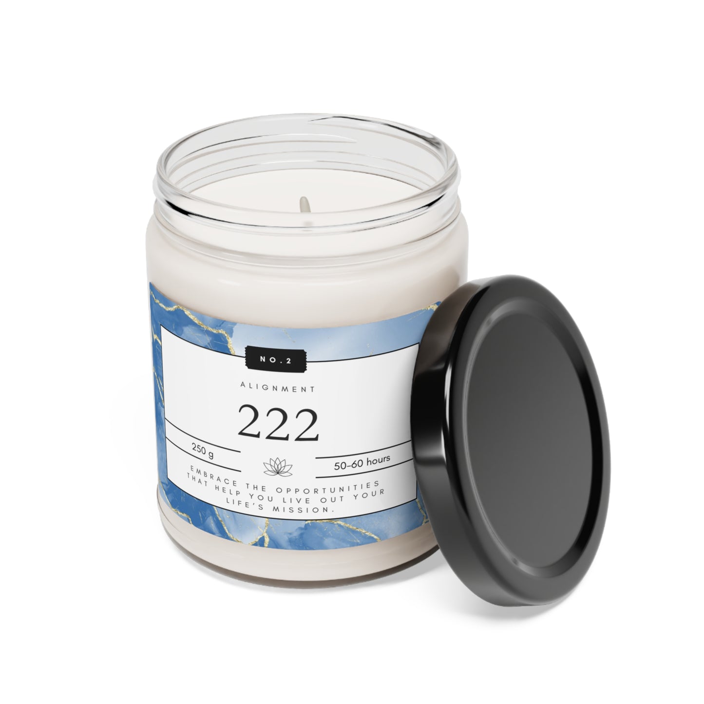 222, Angel Number Candle, Blue Marble Gift, 222 Candle, 222 Lucky Number, Repeating Numbers Candle, Spiritual Candle, Intention Candle