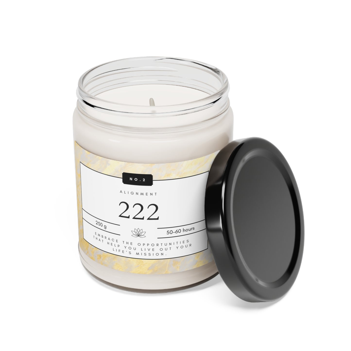 222, Angel Number Candle, Gold Marble Gift, 222 Candle, 222 Lucky Number, Repeating Numbers Candle, Spiritual Candle, Intention Candle