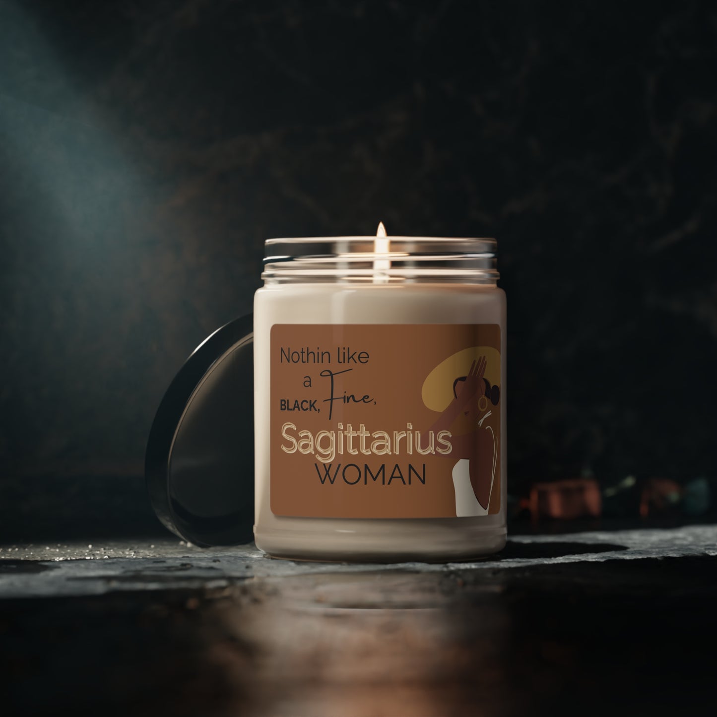 Fine Black Woman Candle, African American Sagittarius Candle, Astrology, Zodiac, Sagittarius Zodiac Gift, Sagittarius Gifts, Black Woman