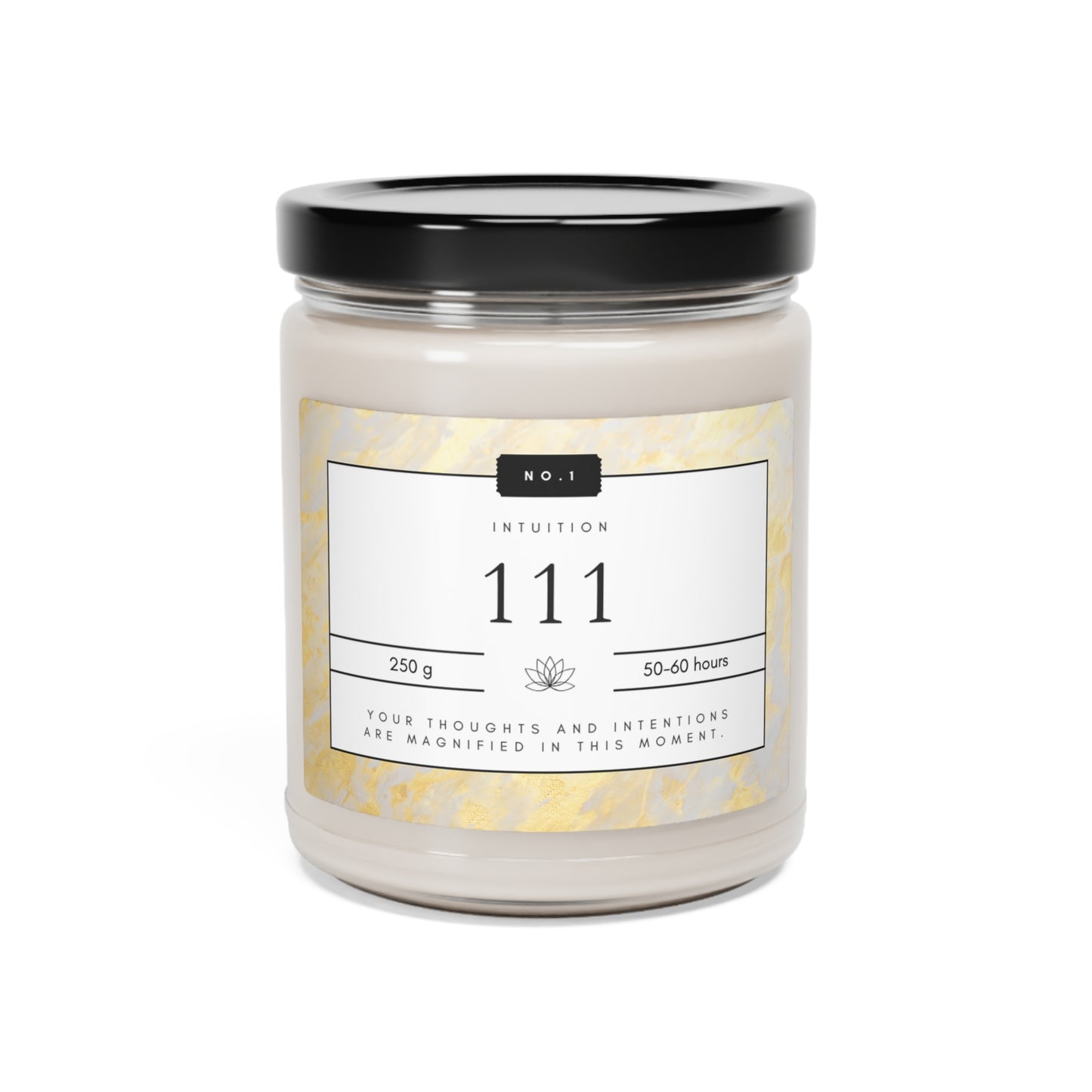 111, Angel Number Candle, Gold Marble Gift, 111 Candle, 111 Lucky Number, Repeating Numbers Candle, Spiritual Candle, Intention Candle