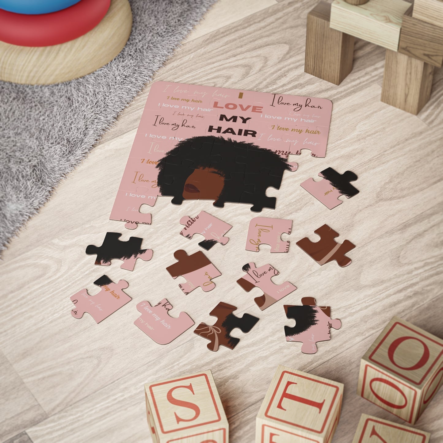 I Love My Hair, Kids' Puzzle, 30-Piece, Gift For Black Girls, Gift for Girls, African American, Black Owned, Kid Gifts, Toddler Gifts