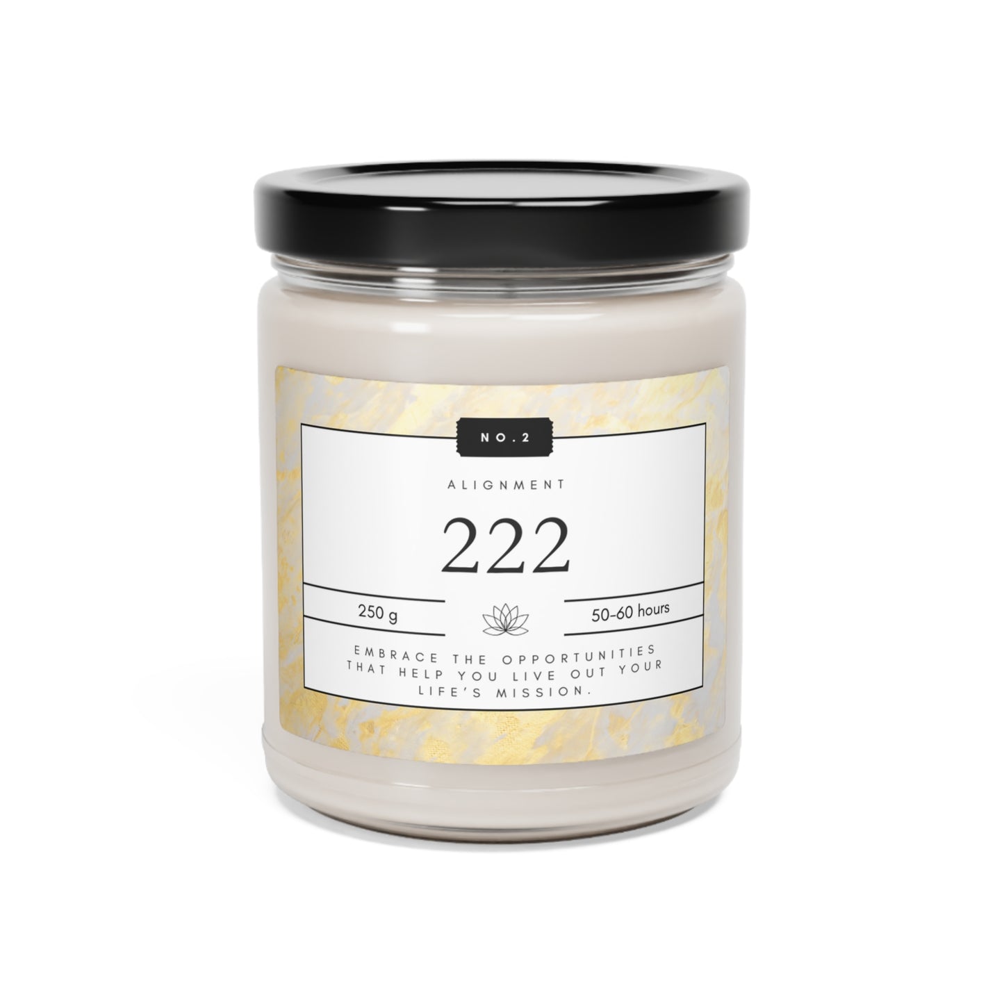 222, Angel Number Candle, Gold Marble Gift, 222 Candle, 222 Lucky Number, Repeating Numbers Candle,  Spiritual Candle, Intention Candle