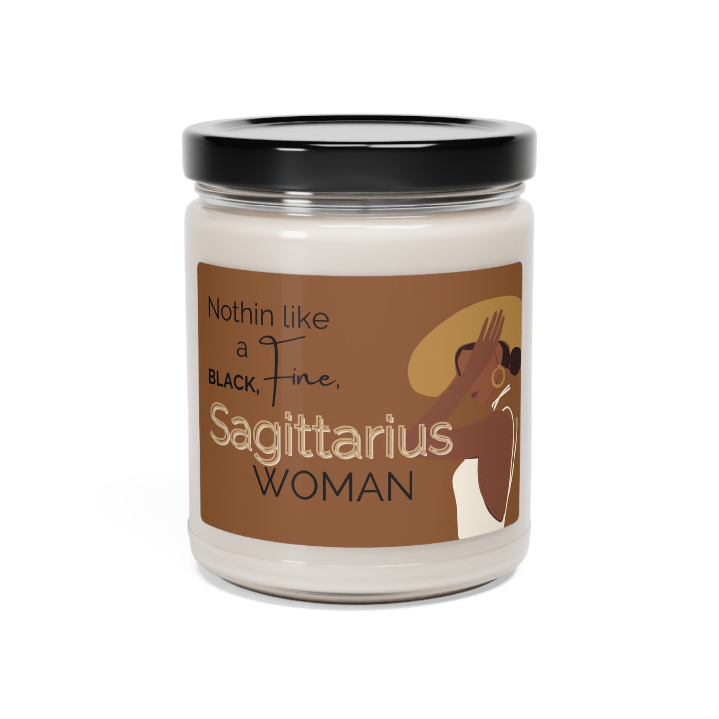 Fine Black Woman Candle, African American Sagittarius Candle, Astrology, Zodiac, Sagittarius Zodiac Gift, Sagittarius Gifts,  Black Woman