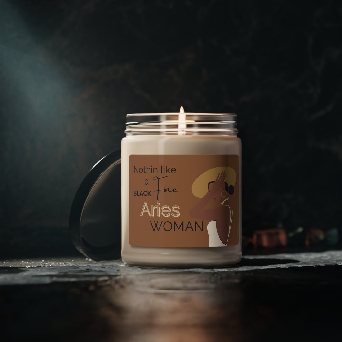 Fine Black Woman Candle, African American Aries Candle, Astrology Gift, Zodiac Candle, Aries Zodiac Gift, Aries Gifts, Gift for Black Woman