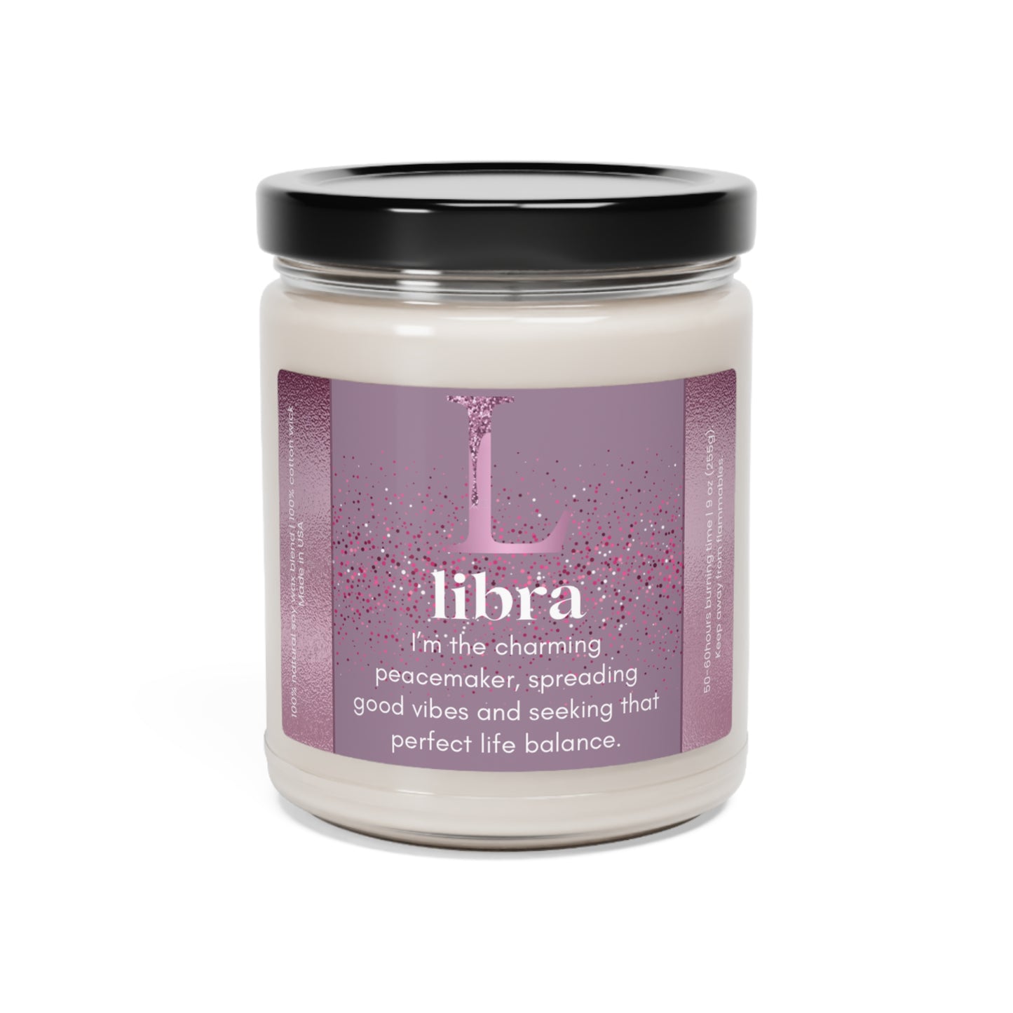 Libra Candle, Zodiac Candle, Astrology Candle, Libra Birthday Gift, Zodiac Gift, Astrology Gift, Pink Gift, Bling Gift