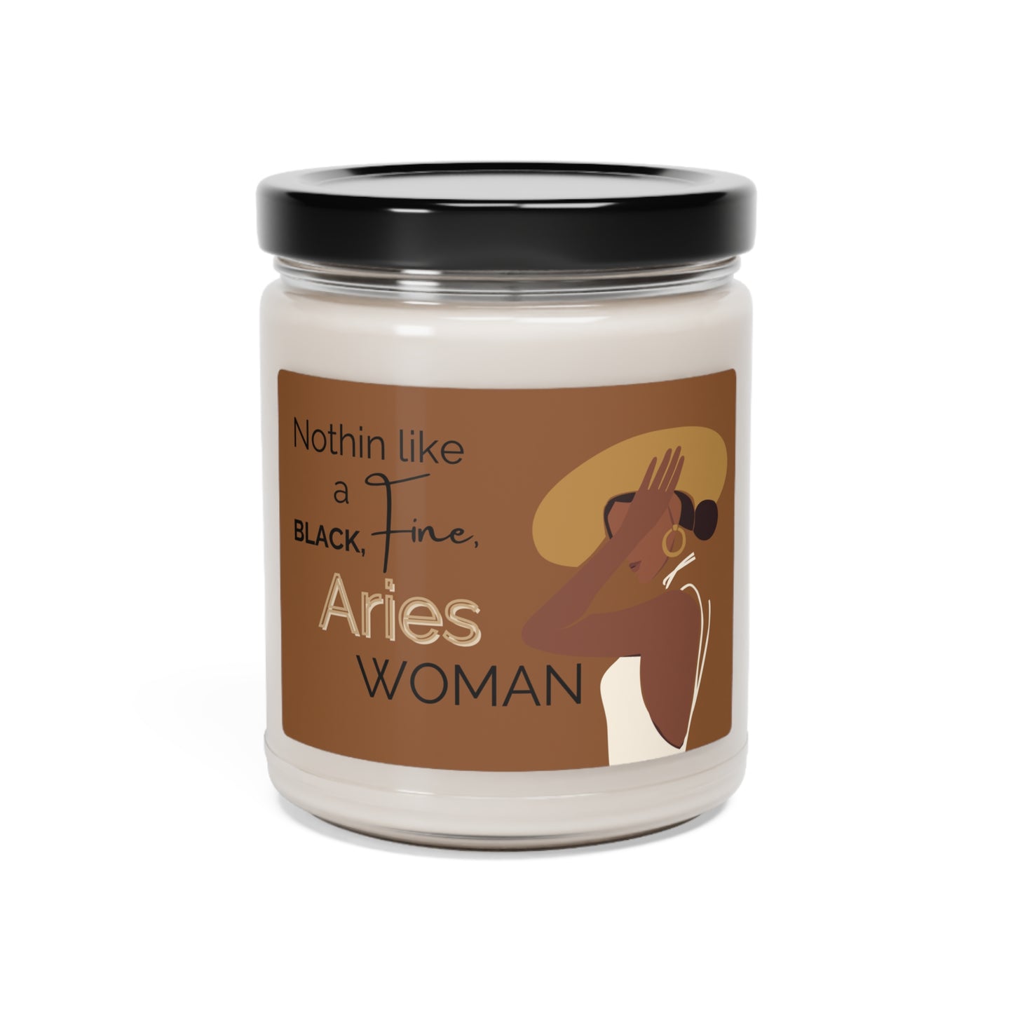 Fine Black Woman Candle, African American Aries Candle, Astrology Gift, Zodiac Candle, Aries Zodiac Gift, Aries Gifts, Gift for Black Woman