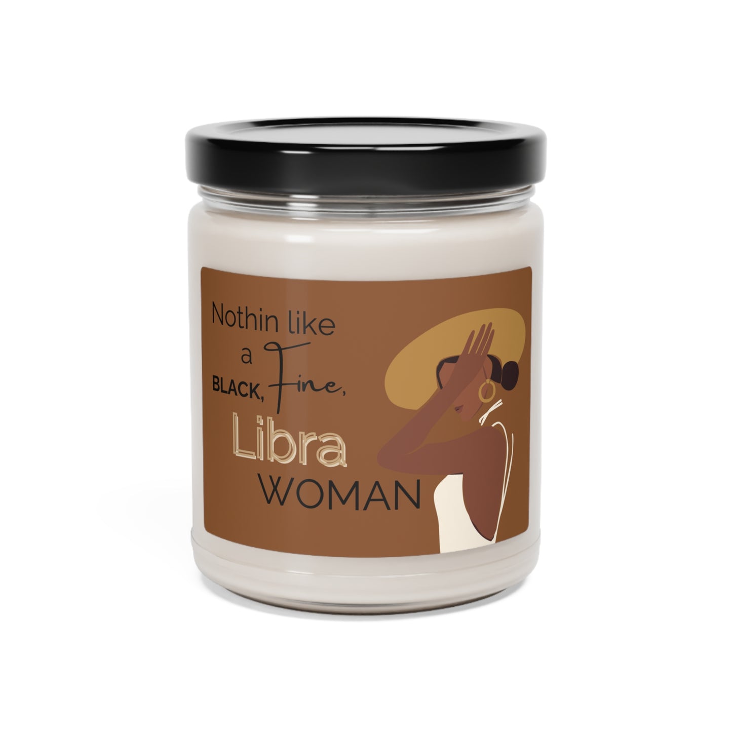 Fine Black Woman Candle, African American Libra Candle, Astrology Gift, Zodiac Candle, Libra Zodiac Gift, Libra Gifts, Gift for Black Woman